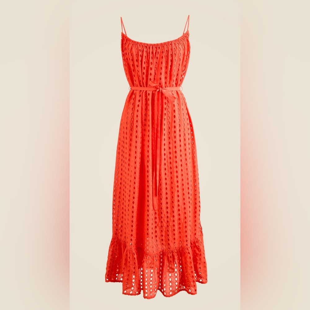 J. Crew Vibrant Orange Midi Dress